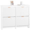SoBuy Zapatero Estrecho Blanco Entrada Recibidor - Mueble Zapatero 4 Solapas de 2 Niveles para Pasillo Estrecho y Recibidor, Diseño Compacto y Elegante, MDF E1 104x23x82cm FSR186-W