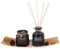 URBNLIVING New Aromatherapy Gift Set - Dark Patchouli Scented Candles and Reed Diffuser on Wooden Tray Long Lasting Fragrance Ideal for Relaxation Decorative Home Decor Center Peace