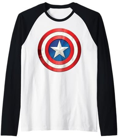 Marvel Captain America Reflect Shield Raglan Baseball Tee
