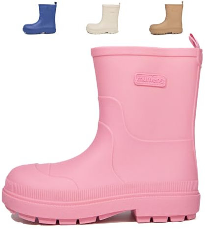 DRECAGE Stivali Gomma Bambino e Bambina Stivali da Pioggia Impermeabile Ragazzo e Ragazza Rosa 35 EU