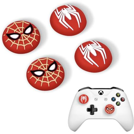 Crazy Diy – Lot de 4 capuchons antidérapants en silicone pour manette de PS5, PS4, Xbox 360, Xbox One, rouge et blanc