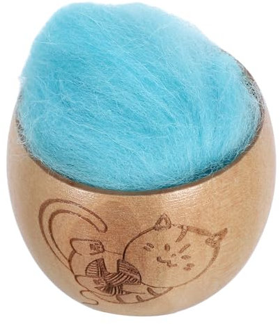 Gogogmee Nadelkissen Mit Holzsockel Handgefertigt Wollfilz Pompon Filz Vertikaler Typ Für Mütter Zuhause Anfänger Ohne Filz