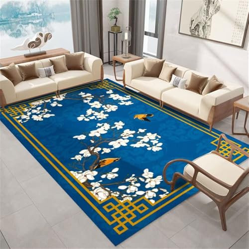 RUGMRZ cheap extra large rugs Carpet For Bedroom Garden Outdoor 300x400CM toddler rug blue Oriental flower the area
