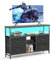 MUTUN Meuble TV avec éclairage LED, meuble bas pour téléviseur avec 4 tiroirs en tissu, meuble TV polyvalent pour salon et chambre à coucher, meuble TV élégant, noir
