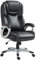 HOMCOM Chaise de Bureau, Fauteuil de Bureau, siège d'ordinateur, avec Fonction Bascule, Dossier Haut, roulettes pivotantes 360°, Hauteur réglable, Noir