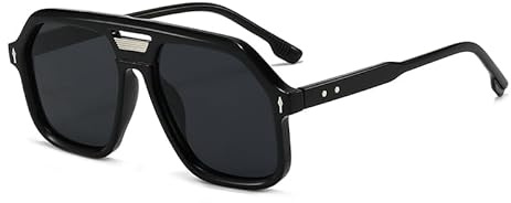 Long Keeper Retro Pilot Pilotenbrille Sonnenbrille Damen Herren 70er Jahre Vintage Quadratisch Sonnenbrille Klassisch Eckige Pilot Retro Brille UV400