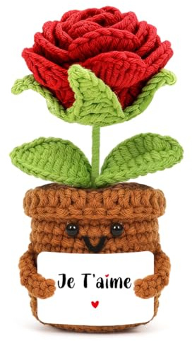 Cadimus Ewige Rose, Positive rote Rose mit Je T'Aime Karte,I Love You, Paargeschenk, Valentinstagsgeschenk für Ehefrau, Tochter, Freundin, Mutter, Mutter, Freund, Paar