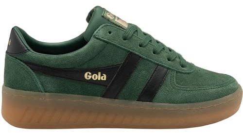 Gola Women's Grandslam Suede Sneaker, Evergreen/Black/Gum, 6.5