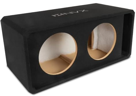 NVX NE82S Dual 8 Sealed Subwoofer Enclosure - 0.80 Cu Ft MDF Subwoofer Box con Polyfil, tappeto nero, terminali a molla