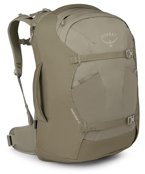 Osprey Fairview 40L Damen Reiserucksack - Handgepäcktasche mit Laptophülle und Kulturbeutel, Sawdust-Olive Tan