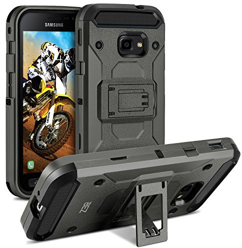 BEZ Hülle für Xcover 4S Hülle, Hülle für Xcover 4, Schutzhülle Outdoor Kompatibel für Samsung Galaxy Xcover 4 / 4s [Heavy Duty Serie] Dual Layer Armor Case Stoßfestes Shockproof Robuste, Dunkelgrau