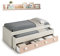Mobelcenter - Cama Nido con cajones y estantería Nube - Color Blanco y Rosa Pastel - Conjunto Dormitorio Infantil Juvenil (199cm de Ancho x 69cm de Altura x 96cm de Fondo) - 0983