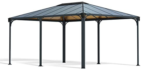 Palram Canopia Martinique 5000 Gartenpavillon: 10 Jahre Garantie. Höchst widerstandsfähig, Hardtop Pavillon 492 x359 cm. Robuste Aluminiumkonstruktion mit Dach aus Polycarbonat.