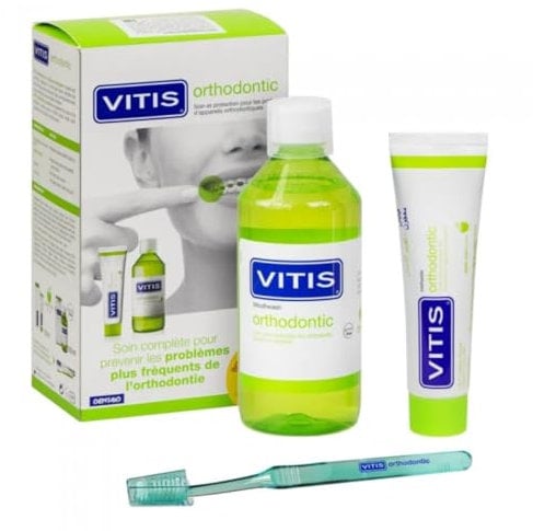 Vitis Kieferorthopädisches Set Box 2in1 mit kostenloser Zahnbürste – beugt und löst die häufigsten kieferorthopädischen Probleme**G