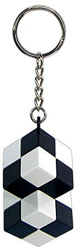 Riviera Games rdbw Schlüsselanhänger 2 Cube – einfach Befestigung, schwarz, weiß