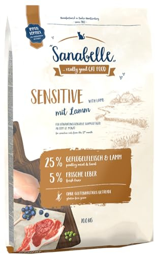 SanaBelle Sensitive mit Lamm | Katzentrockenfutter für ernährungssensible Katzen | 6 x 400 g
