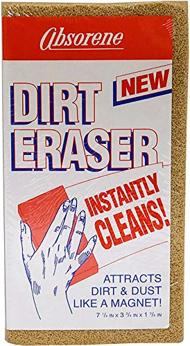 Absorene Dirt Eraser Sponge, Small Dry Cleaning Sponge for Dirt, Dust & Surface Cleaning, 6 x 3 x 3/4 Inch
