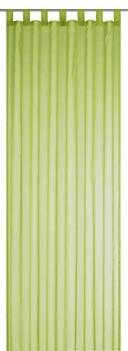 Elbersdrucke transparente Gardine Schlaufenschal Feel Good Uni 03 grün 255 x 140 cm Vorhang mit Schlaufen für Wohnzimmer Schlafzimmer Flur 198275
