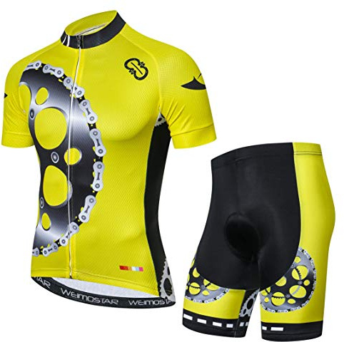 Weimostar Vêtements de sport - Maillots de cyclisme à manches courtes - Vêtements de vélo pour homme - Top de vélo - Jersey VTT - Respirant - Pour l'été - Noir, 20, XXXL = Brust 112-116 cm