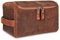 DONBOLSO® Kulturbeutel Helsinki I Kosmetiktasche zum Aufhängen für Damen und Herren I Kulturtasche aus Leder Braun Vintage