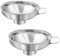 2Pcs Stainless Steel Jam Funnel with Handle - Wide-Mouth Canning Funnel for Jars & Solid Particle Filling (Large, Medium)