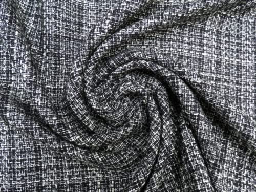 Lady McElroy Tweed-Beschichtung, Meterware, Schwarz