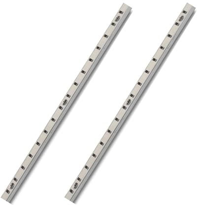 Gedotec Bodenträgerschiene VARI Wandschiene Metall zum Aufschrauben & Einlassen | Regalschiene für Wand-Montage | Länge: 2000 mm | Stahl vernickelt | 2 Stück - Fachbodenträger-Schiene für Regalträger