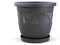 Plastard Blumentopf Durchmesser 27 cm mit Untersetzer Farbe Anthrazit runder Pflanzkübel Blumenkübel Gartentopf aus Kunststoff witterungsbeständiger für Innen und Außen
