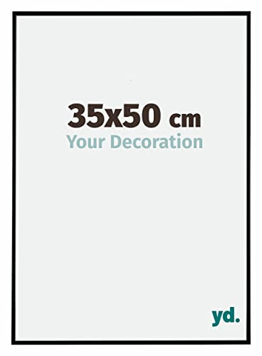 Your Decoration - Cadre photo 35x50 cm - Noir Mat - Cadre Photo en Plastique Avec Verre acrylique - Anti-Reflet - Cadre 35x50 - Evry