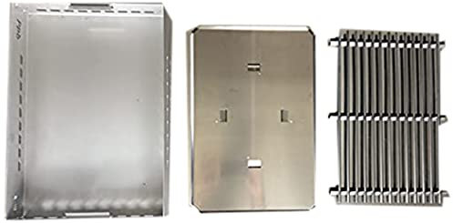 BBP® Cajón para Barbacoa de Obra. Convierte BBQ Weber Spirit 2 quemadores de Gas a Carbón. Caja Parrilla Abierta. Accesorio Barbacoas BBQ. Acero Inoxidable Resistente. 10 cm X 56,5 cm X 30 cm