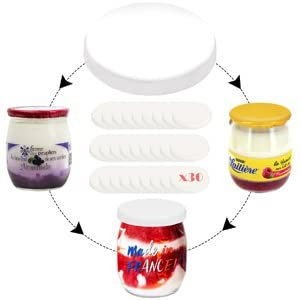 SPECIAL-DAY 30 couvercles Pots à Yaourt Compatible la laitière avec Les bocaux en Verre du Commerce| bouchon yaourt Alimentaire fabriqué sans BPA | Capsule fabriqué en France