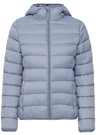 b.young BYBELENA Damen Steppjacke Übergangsjacke Jacke mit Kapuze und Reißverschluss Puffer-Jacke normale Länge, Größe:40, Farbe:Stonewash (173917)