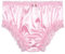 Satini Satin Dentelle froufroutante efféminé Shorty Slips Culottes sous-vêtements (Rose Clair, XXL)