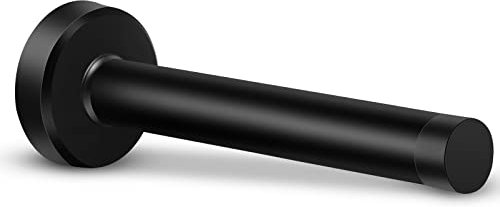 Door Stopper, 6 Inch Long Door Stop, Stainless Steel Wall Mounted Doorstops Bumper Rubber Tips, Modern Door Stop Door Holder Protection Sound Dampening, Black