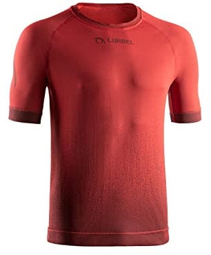 Lurbel Samba Short Sleeves, Transpirable, Camiseta Anti-Olor, Camiseta para Trail, Camiseta de Manga Corta, Camiseta de Hombre. (M - Mediana, Rojo)
