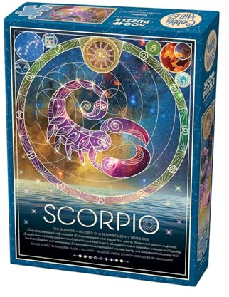 Cobble Hill 3845018 Sternzeichen Skorpion, Scorpio, 500 Teile Puzzle inkl. Puzzleposter für Erwachsene und Kinder ab 12 Jahren, Sternzeichenpuzzle, Astrologie