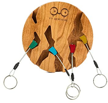 YY Vertical Wall mounted key ring with jammers, ideal for climbing enthusiasts (maple)