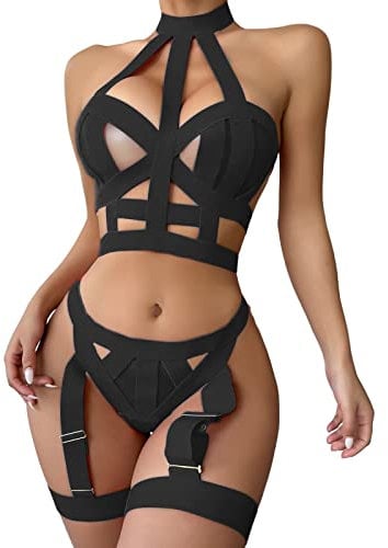 Schlafanzug Damen sexy xs Dessous für Frauen Bodysuit Damen Perspektive Dessous Unterwäsche Bodystockings Hohler Schritt Offene Damen Slip Seide Schlafanzug Onesie BH unterwäsche Nachthemd