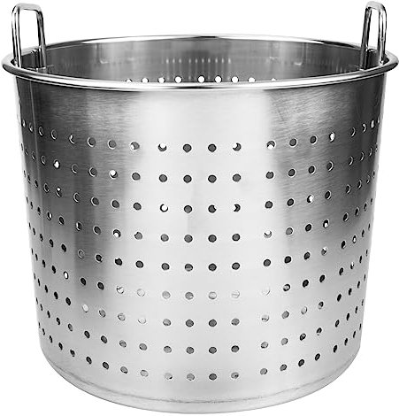 BESTonZON Crab Boil Pot Seafood Boiling Pot Insert Stainless Steel Stock Pot Steamer Basket Perforated Strainer Basket Crawfish Cooker Cooking Pasta Pot Stew Pot Simmering Pot Silver