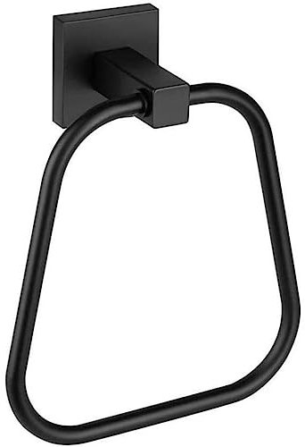 Stilvoller trapezförmiger Handtuchhalter in mattschwarzem, wandmontiertem Edelstahl-Handtuchring für Moderne Badezimmerdekoration