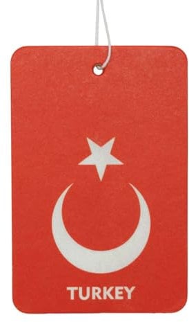 EleganceFresh Désodorisant pour voiture, drapeau de la Turquie, Ay Yildiz, fruité, rouge, papier à suspendre