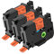 NineLeaf 3 x Ersatz für Brother P-Touch TZe-B41 TZ-B41 TZeB41 TZB41 AZe 18mm 0.7'' Bänder Laminiertes Schwarz auf fluo Orange Schriftband Kassette für Ptouch PT-2200 2210 2300 Beschriftungsgerät