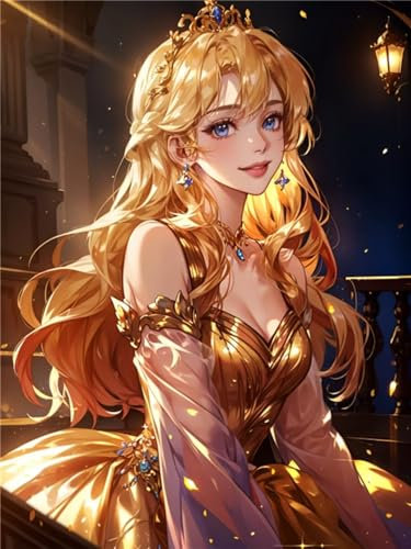 Diamond Painting Set für Erwachsene,DIY 5D AI Full Drill Diamant Painting Prinzessin Blond, Malen nach Zahlen Diamant Anfänger, Diamant Malerei Handwerk Set for Wall Home Decor Geschenk 60x80cm