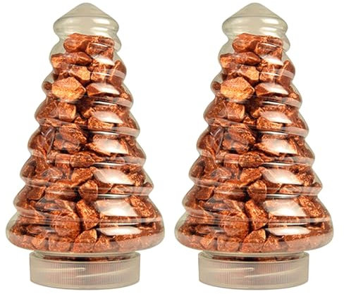2x Dekosteine je 700g Grob Kupfer Tannenbaum-Optik Verpackung Streudeko Dekokies Deko Steine Granulat
