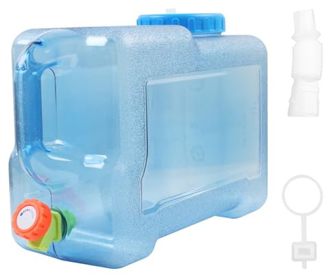 TIHOOK 18L Water Container with Tap, Portable Camping Water Container, BPA-Free Drink Water Carrier, Easy Clean Water Tank, for Home, Camping Outdoor, Party, Van, RV, School, Emergency