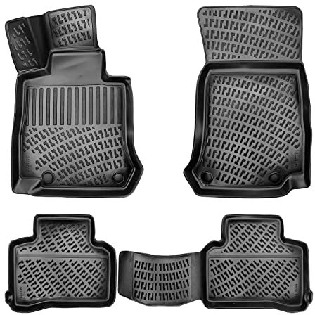 fussmattenprofi.com 3D Gummimatten Kompatibel mit Mercedes EQB Baujahr ab 2021 | Extra Hoher Rand Allwetter Auto Fussmatten I TPE Geruchlos rutschfest Fußmatten Zubehör Set