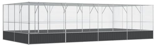 vidaXL Voliere mit Verlängerung Silber 832x414x212cm Stahl