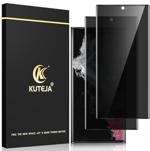 Kuteja Sichtschutz für Samsung Galaxy S22 Ultra 5G [2 Stück], 9H Härte Folie, Anti-Kratzen Privacy Schutzfolie Gehärtetem Glas Displayschutzfolie
