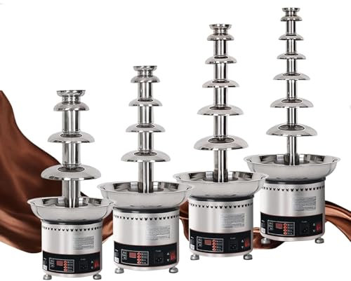 Chocolate Fountain Electric 4/5/6/7-Tiers Digital Chocolate Fountain Melting Machine Heating Fondue Fountain(4th Floor)