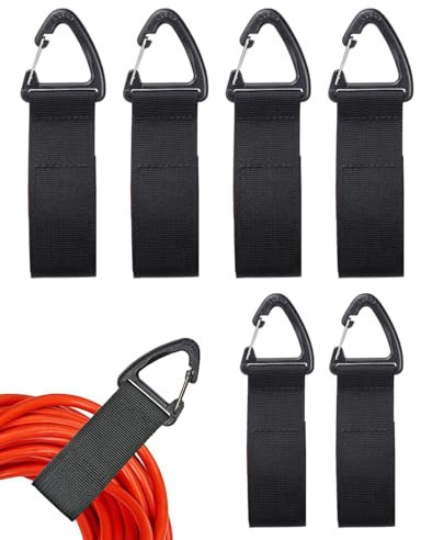 KGDUYC 6 Piezas Organizador y Colgador de Cables, Correas de Almacenamiento de Gancho y Bucle para Colgar en Paredes para Alambres, Mangueras, Cuerdas, Organización del Hogar, Garaje